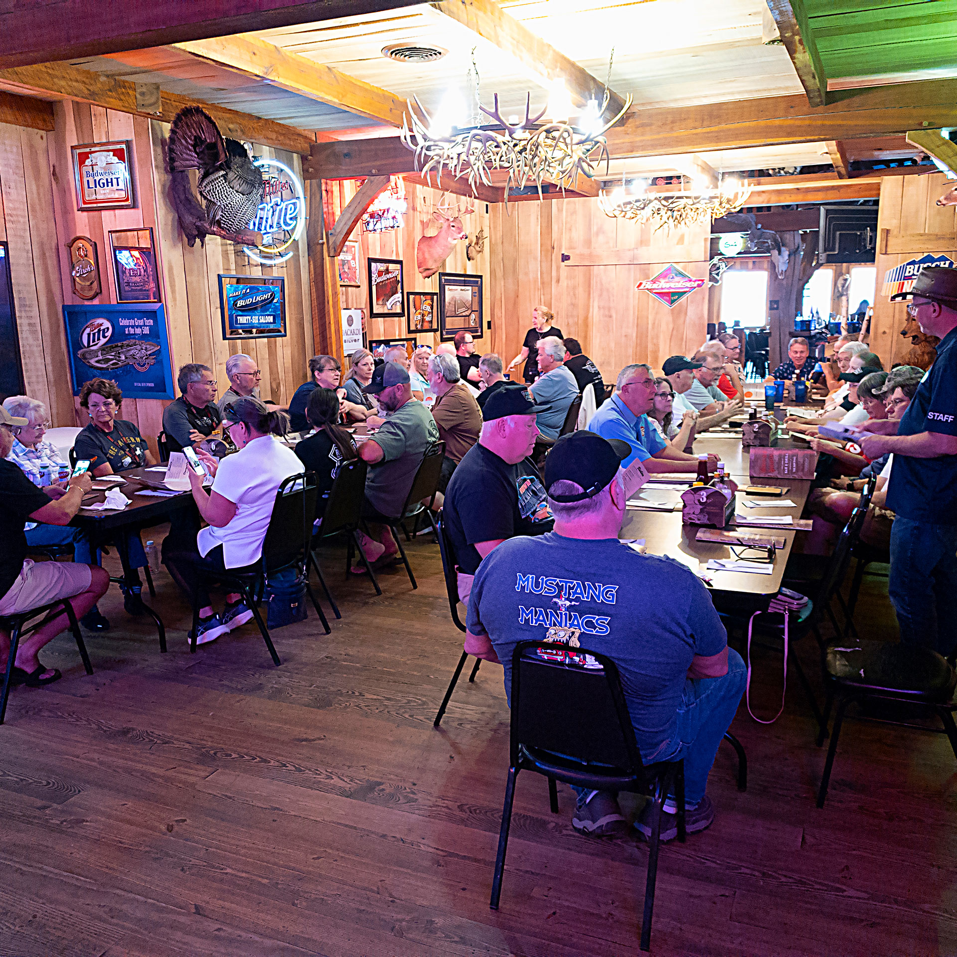 Pavement Pounder Events eating lunch at Thirty-Six Saloon in Rockville, Indiana