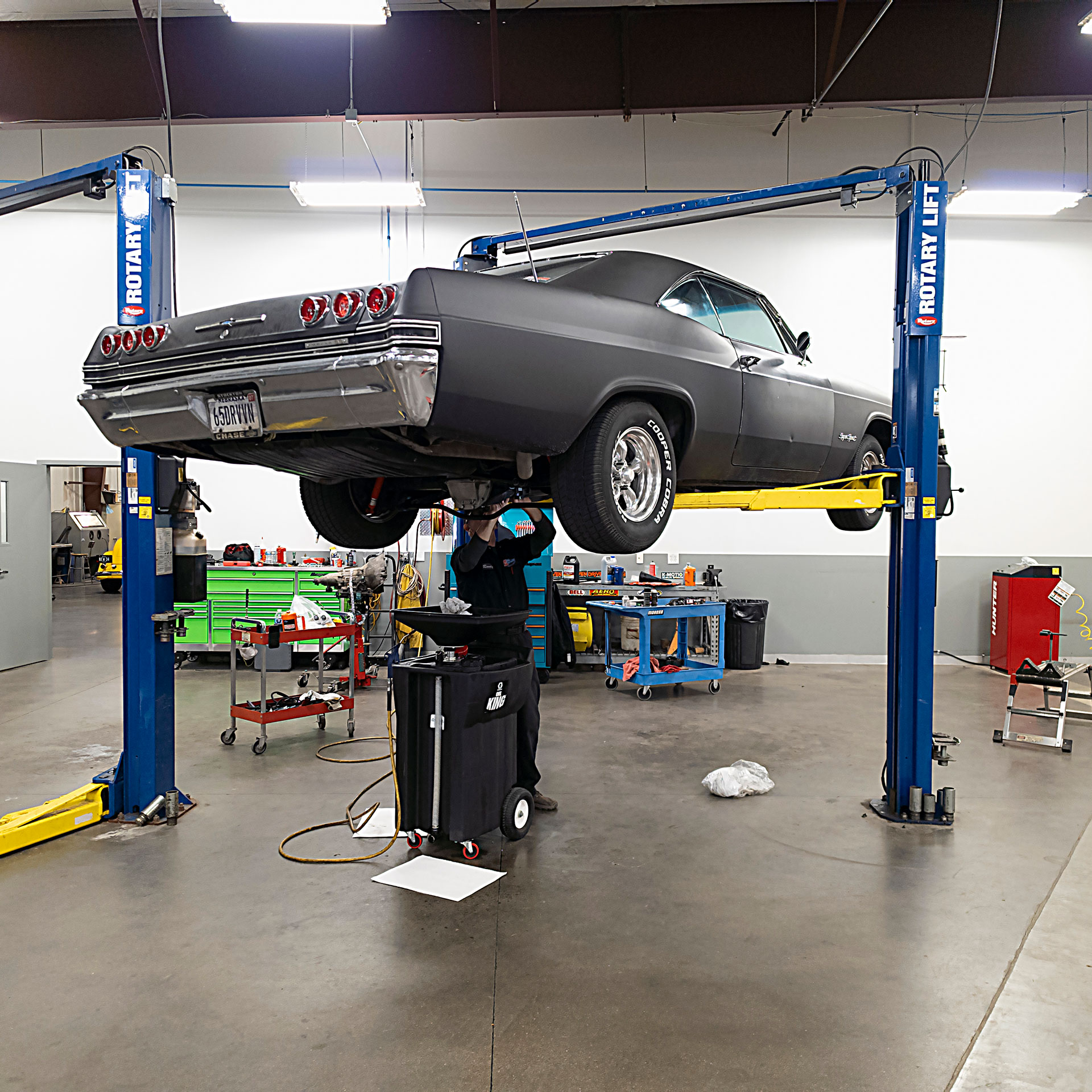 1965 Chevrolet Impala SS on a lift